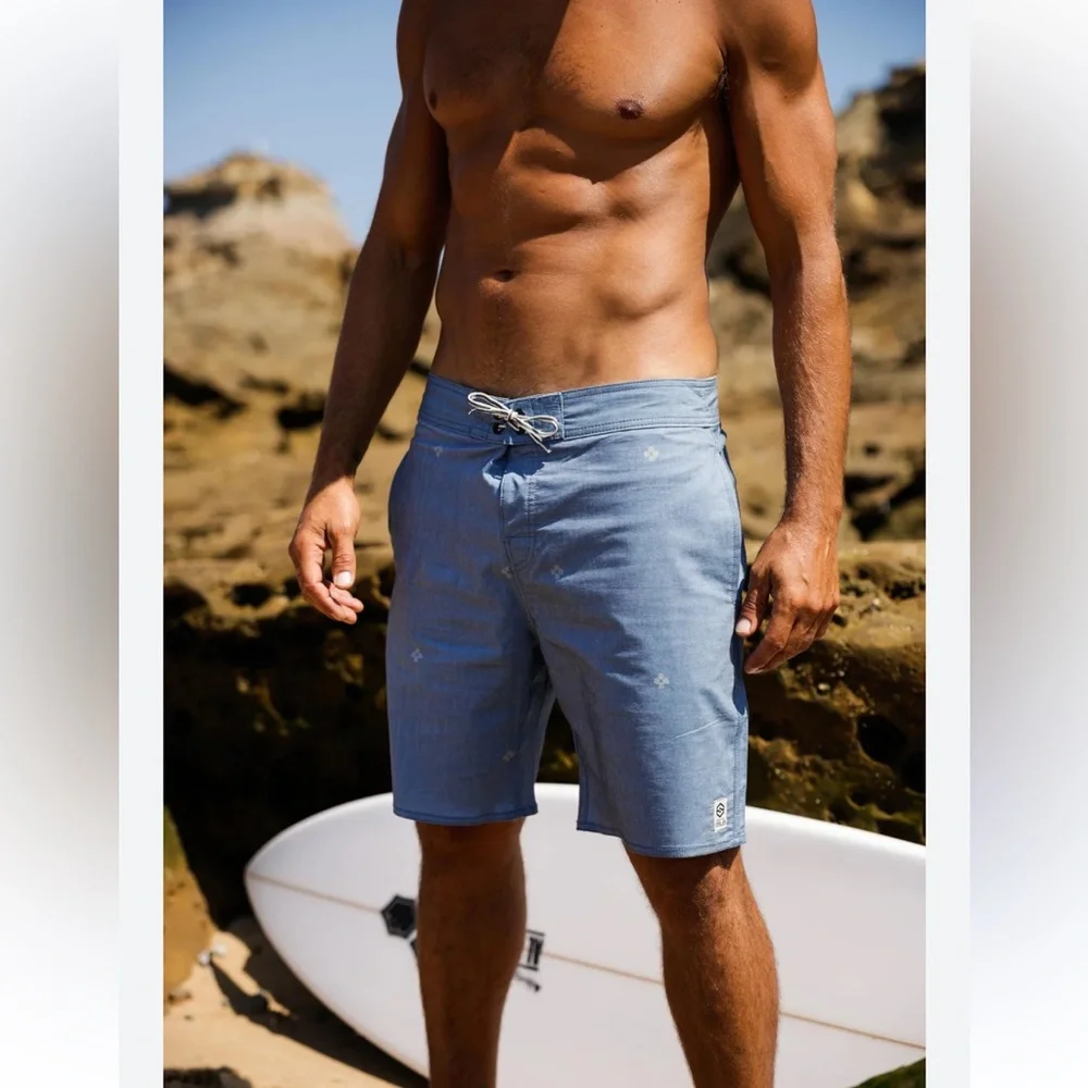 VINTAGE BOARDSHORT - Oslo Apparel gray & blue size 34